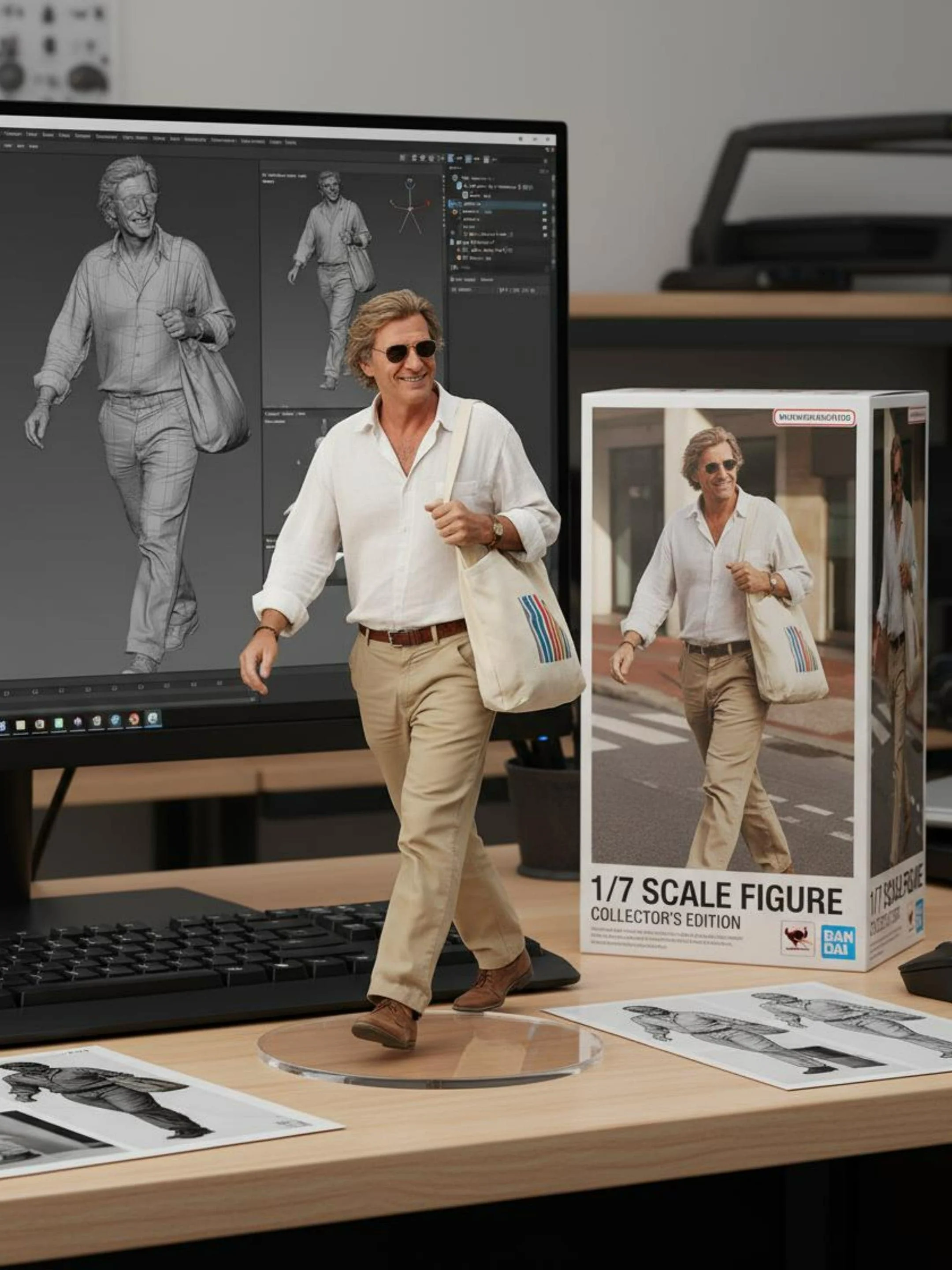 Gemini3 image to image ai create a figure of the character